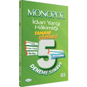 Monopol Yayınları 2023 İdari Yargı Hakimliği Çözümlü 5 Deneme Sınavı