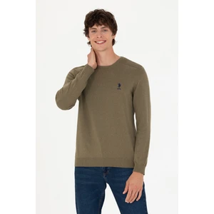 U.S. Polo Assn. Erkek Haki Melanj Triko Kazak 50269003-VR125