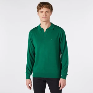 Nautıca Erkek Yeşil Standart Fıt Polo Yaka Uzun Kollu Triko S37108T.30F
