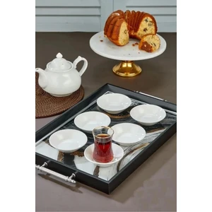 CKR4144 Porselen Beyaz Çay Tabağı 6 Lı