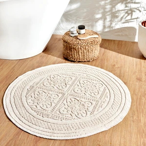 Karaca Home Vio Ekru Yuvarlak Paspas 100x100 cm Pamuklu Malzeme ile Kullanım Kolaylığı