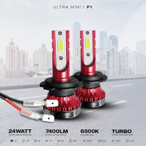 H7 F1 Cree Mini LED Zenon Soğutuculu Fanlı Far Ampulü 6400LM 6500K Beyaz