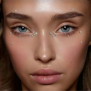Kristal Yıldızlı Yüz Taşı Kendinden Yapışkanlı Makyaj Taşı Makeup Stickers Yıldız Tırnak Taşı