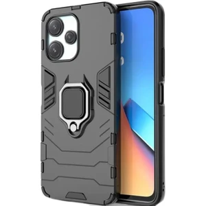 Xiaomi Poco M6 Pro 5g Batman Serisi Yüzük Standlı Armor Kılıf - Siyah AL3349