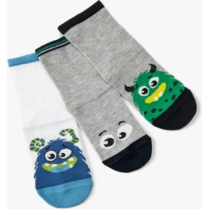 3’lü Çorap Seti Canavar Desenli Pamuklu