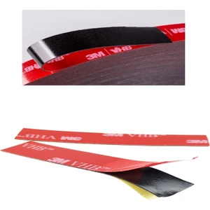 3m Vhb Güçlü Yapışkanlı Çift Taraflı Akrilik Bant Siyah - 1,5 cm Genişlik - 14 cm Uzunluk