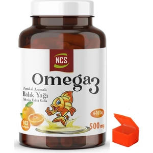 Omega 3 Portakal Aromalı Çocuklar Için Balık Yağı 102 Softgel + Hap Kutusu