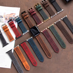 Apple Watch 42MM 44MM 45MM 49MM 3 / 4 / 5 / 6 / Se / 7 / 8 / 9 Ultra Ultra 2 Deri Kordon Deri Kayış Taba