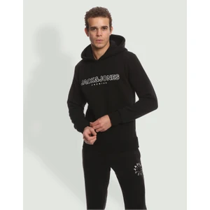 Jack & Jones Jprblajason Branding Sweat Hood Erkek Siyah Sweatshirt 12249401-Black