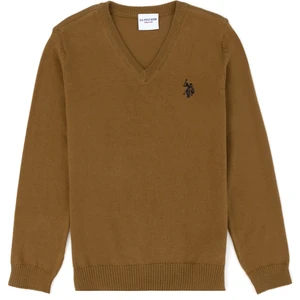 U.S. Polo Assn. Erkek Çocuk Açık Haki Triko Kazak 50275849-VR183