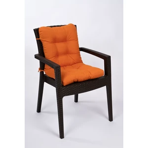 Neva Turuncu Pofidik Arkalıklı Sandalye Minderi Özel Dikişli Bağcıklı 44x88 Cm