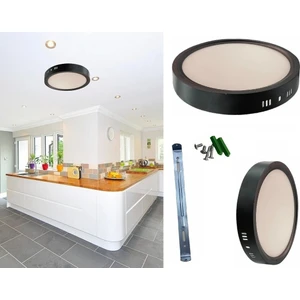 CT-5235 18 Watt Sıva Üstü Siyah Kasa Yuvarlak LED Panel Armatür Beyaz Işık