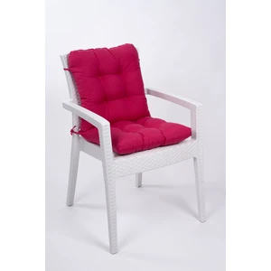 Neva Fuşya Pofidik Arkalıklı Sandalye Minderi Özel Dikişli Bağcıklı 44x88 Cm