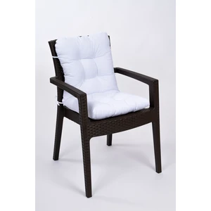 Neva Beyaz Pofidik Arkalıklı Sandalye Minderi Özel Dikişli Bağcıklı 44x88 Cm