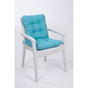 Neva Turkuaz Pofidik Arkalıklı Sandalye Minderi Özel Dikişli Bağcıklı 44x88 Cm