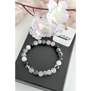 Crazy Takı Tasarım Siyah Rutil Kuvars Doğaltaş Bileklik