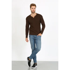 Uomo Park 5524 Yeni Sezon V Kesim Düğmeli Kaşkorse Kazak