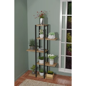 Furnature Design 5 Raflı Çiçeklik Metal Saksı Standı Saksılık Atlantik Çam