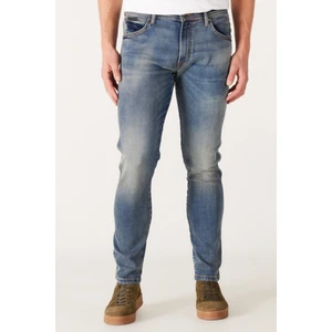 Slim Fit Dar Kesim Düşük Bel Taşlamalı Gri Esnek Larston Jean Denim Kot Pantolon