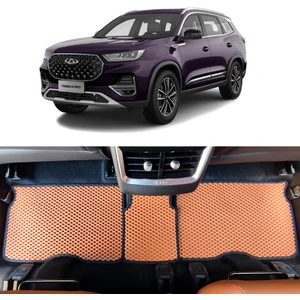 Chery Tiggo 8 Pro 7 Koltuk 3D Havuzlu Paspas 2023-SONRASI Taba
