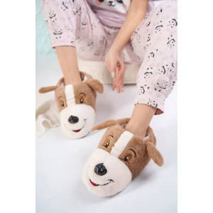 Sevimli Köpek Hayvan Figürlü Peluş Yumuşak Taban Ev Botu Kışlık Panduf(30-40)