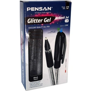 Glitter Gel Simli Jel Kalem 1.0mm 12'li (1 Paket)