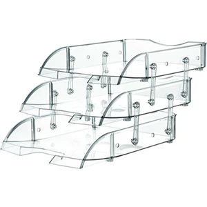 3'lü Plastik Hareketli Evrak Rafı