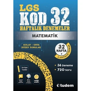 Tudem Yayınları 8. Sınıf Matematik Kod 32 Haftalık Denemeleri