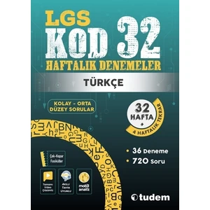 Tudem Yayınları 8. Sınıf Türkçe Kod 32 Haftalık Denemeleri