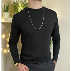 Erkek Slim Fit Dar Kesim Bisiklet Yaka Uzun Kol Pamuklu Tişört