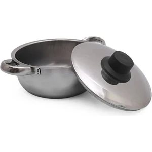 Bay Dursan Paslanmaz Çelik Tencere Kalın Parlak Metal Hammade No.2