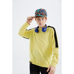 Sarı Basic O Yaka Erkek Çocuk Sweatshirt - 11182