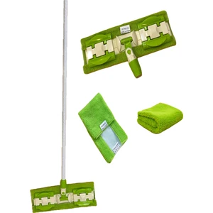 Sihirli Mop Istediğin Bezi Tak Kullan Mandallı Mop Lüks Saplı Çift Taraflı Bezli (Yer Cam Temizliği)