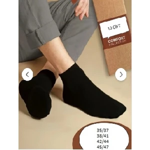 10 LU Ekonomik Düz Patik Çorap 35/37 BEDEN, RENK: SİYAH