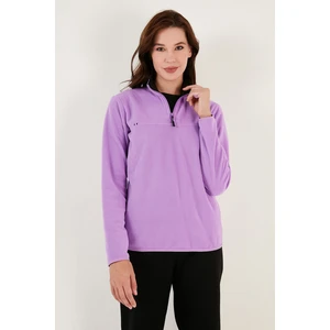 Slim Fit Yumuşak Dokulu Anti-Pilling Tüylenme Yapmayan Yarım Fermuarlı Polar Bayan POLAR 5907000