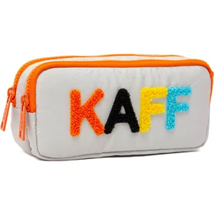 01108 Taş Rengi Turuncu Fermuarlı Su Geçirmez Bondit Kumaş Peluş Baskılı Çift Gözlü Kalemlik