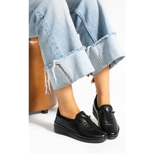 Kaof Shoes Kadın Siyah Klasik Ayakkabı Ortopedik Anne Ayakkabısı Anne Babet Ayakkabı Kadın Günlük Ayakkabı