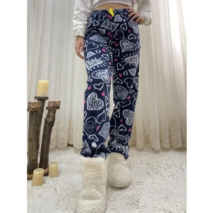 Kadın Polar Pijama Altı Kışlık Lastikli Bel Tek Alt