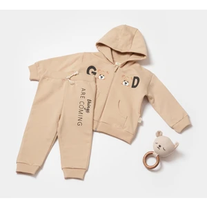 Baby Cosy Babycosy Organik Kapüşonlu Ceket & Pantolon Takımı
