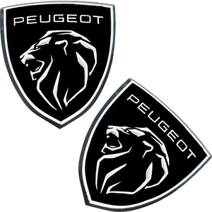 Peugeot Logo Yeni Arma 3D Metalize Sticker Alüminyum 2 Adet Kabartmalı Etiket