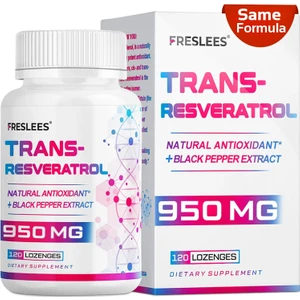 Sublingual 99% Ultra Purity 950mg Trans-Resveratrol, Resveratrol Supplement - Max Antioxidant for Anti-Aging, Skin & Heart Health Cell Repair Boost NAD+, Immune & Energy - 120 Lozenge