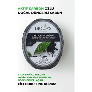 Aktif Karbon Özlü Doğal Süngerli Sabun 130 gr