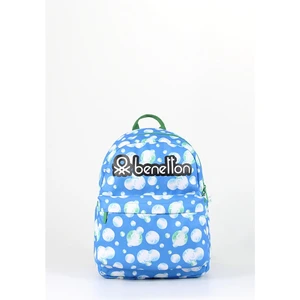 United Colors Of Benetton Unisex Mavi Desenli Polyester Sırt Çantası 40x29x13 cm Günlük Kullanım