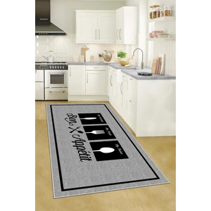 Life Decortiva Dijital Baskı Makinede Yıkanabilir Kaymaz Taban Leke Tutmaz Gri Mutfak Halısı  Ve Mutfak Yolluk