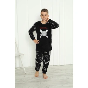 Erkek Çocuk Desenli Kışlık Welsoft Polar Pijama Takımı 7D-5916