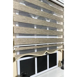Zebra Stor Perde Kahverengi Etek Dilimli Z-STB400V05