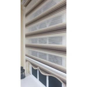 Zebra Stor Plise Renk Geçişli Kahve Etek Dilimli STB 484