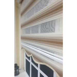 Zebra Stor Plise Renk Geçişli Açık Kahve Etek Dilimli STB 483