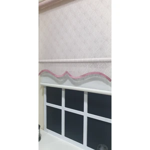 Çift Mekanizmalı Pembe Tül Perde ve Ekru Stor Perde STB2015-V15