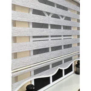Zebra Stor Perde Gri Etek Dilimli Z-STB400V04